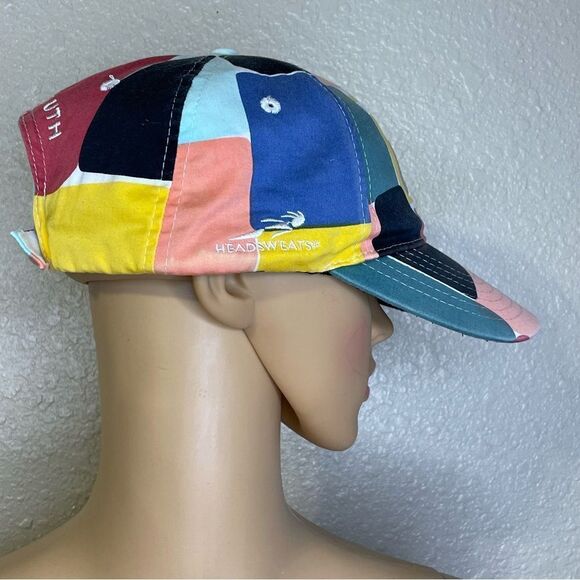 Loudmouth Abstract Colorblock Golf Cap Hat Yellow Black Blue Green Peach Red - Picture 3 of 10